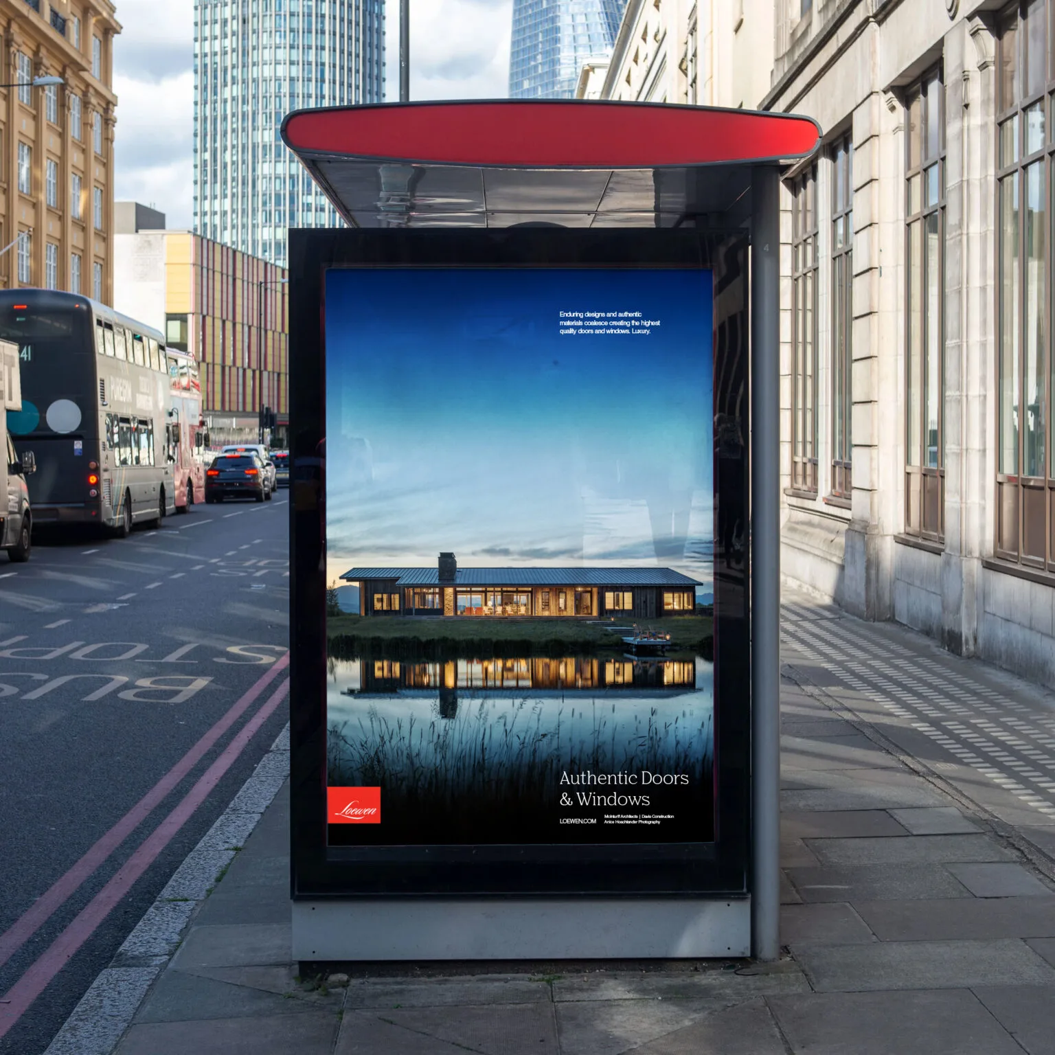 Billboard showcasing authentic doors and windows design – creative inspiration for Chez Koop in Manitoba