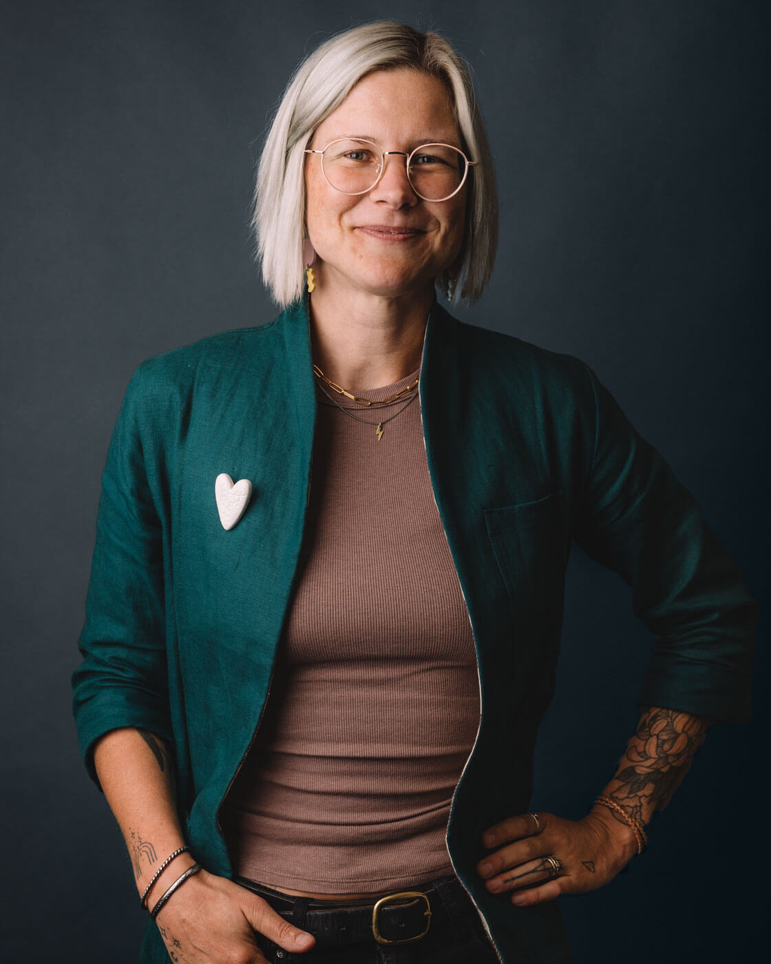 Portrait of a designer showcasing personality and style – Chez Koop creative studio in Steinbach Manitoba.