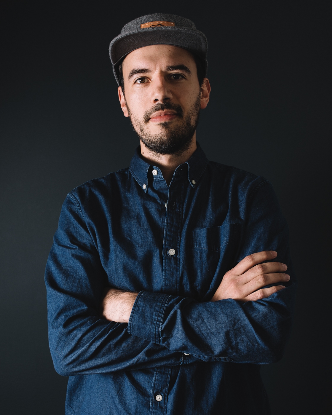 Chez Koop team member in denim shirt – Steinbach Manitoba creative design studio