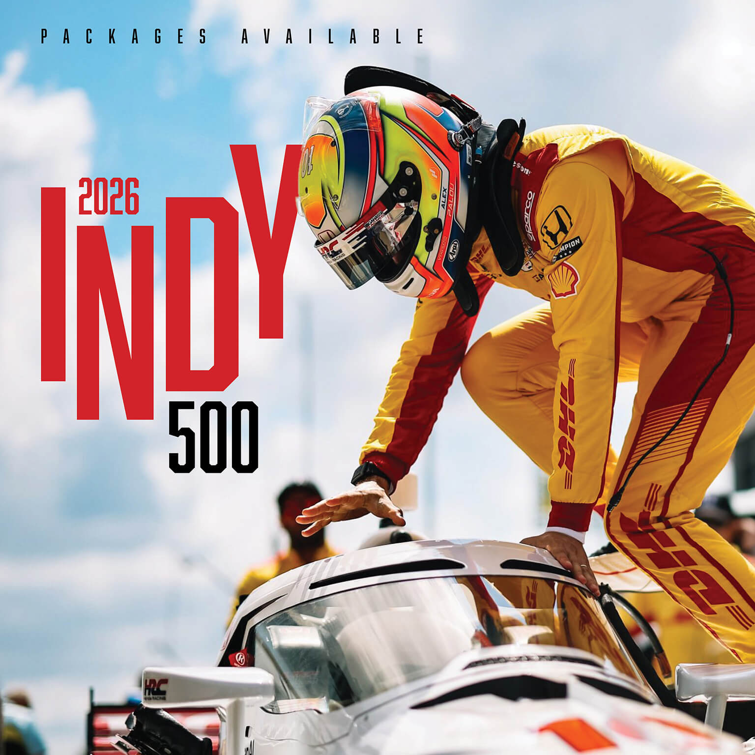 Dynamic Indy 500 promotional graphic design by Chez Koop – Manitoba creative studio