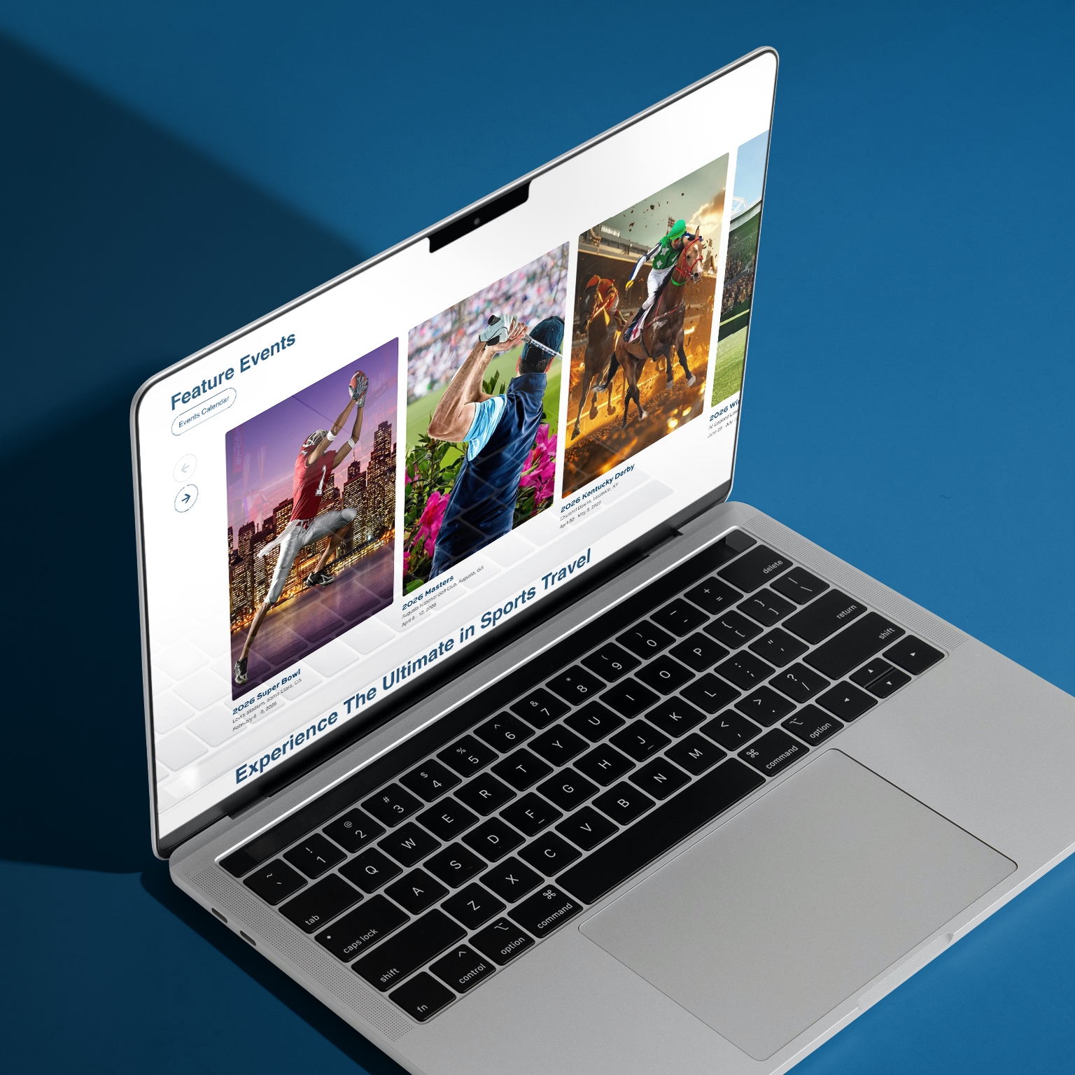Web design featuring sports events on laptop by Chez Koop – Steinbach Manitoba creative studio