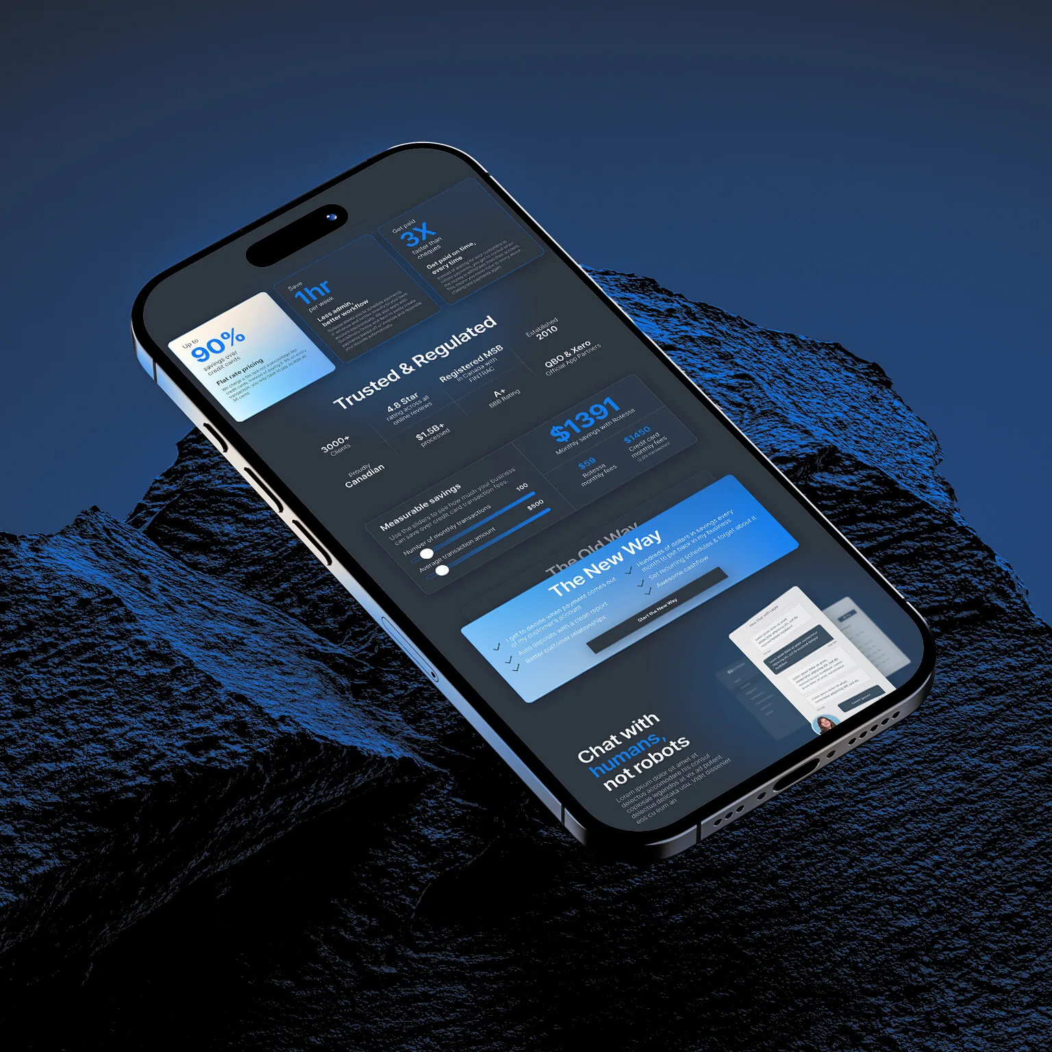 Chez Koop web design on mobile for client – Manitoba creative studio showcasing sleek user interface